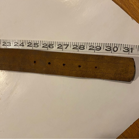 Woven multi color thread basket weave brown leather boho hippie belt XXS XS - Picture 5 of 11